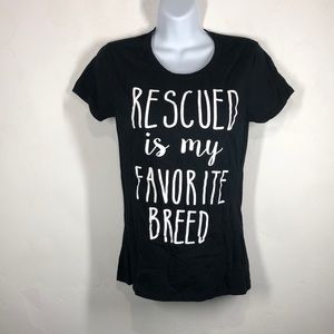 Gildan black Rescued is my favorite breed tee size small